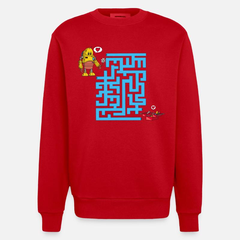 Das Labyrinth der Liebenden - Heavyweight Oversized Organic Crew Neck Made in EU - Rot