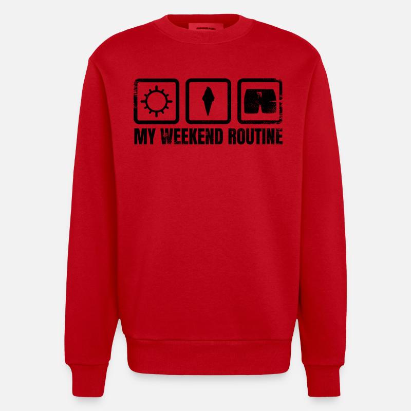 Eiscreme Wochenende - Heavyweight Oversized Organic Crew Neck Made in EU - Rot