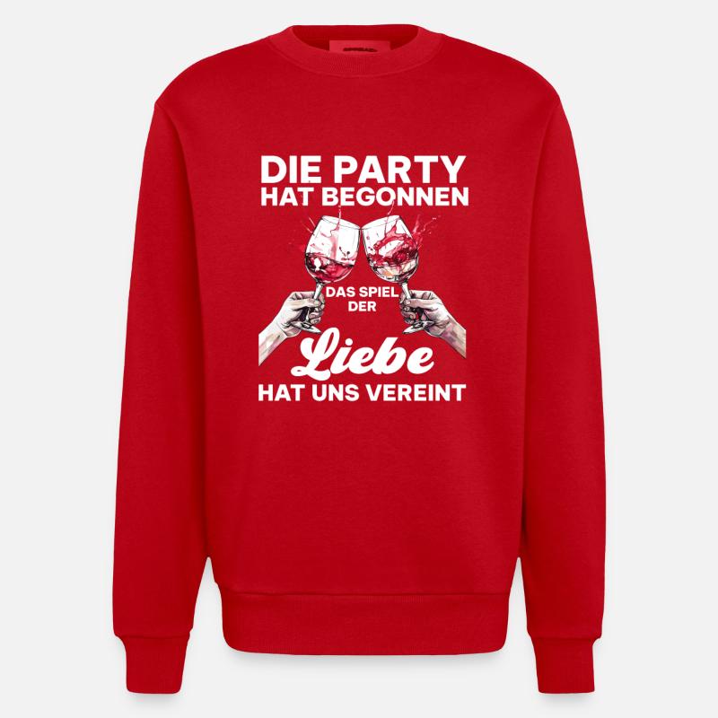 Junggesellenabschied Hochzeit Liebe Spruch - Heavyweight Oversized Organic Crew Neck Made in EU - Rot