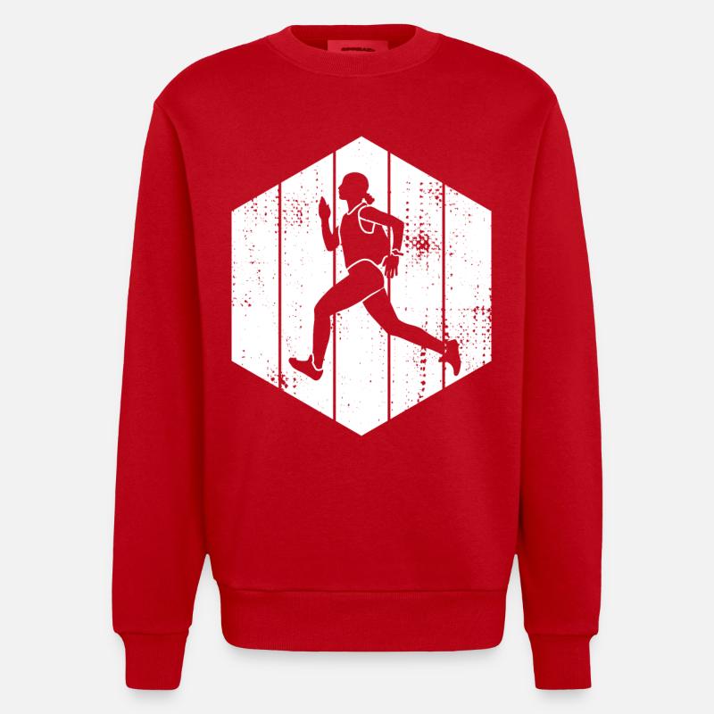 Läufer Mädchen - Heavyweight Oversized Organic Crew Neck Made in EU - Rot