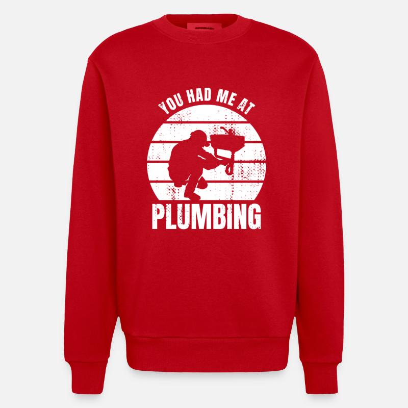 Vous m’avez eu chez le plombier - Sweat bio épais oversize fabriqué en UE - rouge