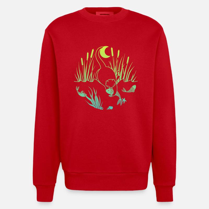 Prise de minuit - Sweat bio épais oversize fabriqué en UE - rouge