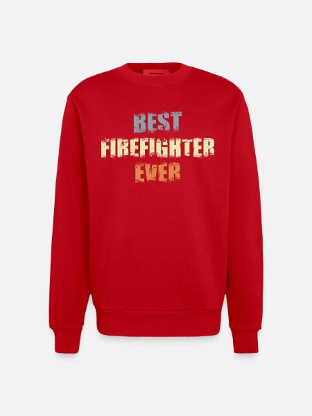 Meilleur pompier - Sweat bio épais oversize fabriqué en UE - rouge