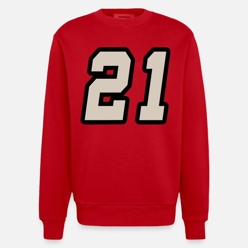 Nummer einundzwanzig 21 - Heavyweight Oversized Organic Crew Neck Made in EU - Rot