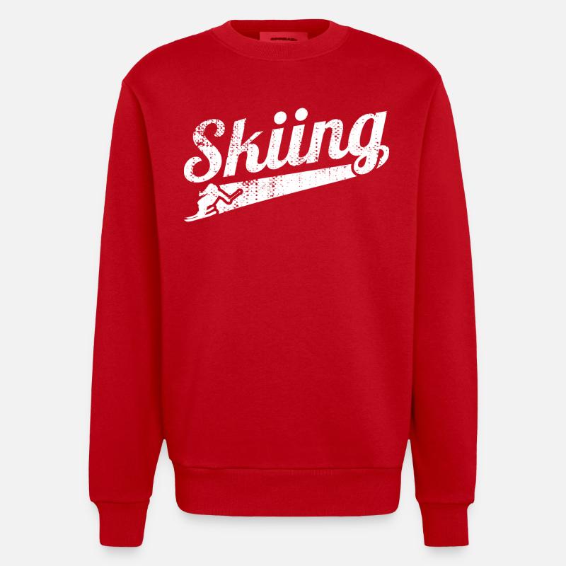 Skieur de compétition - Sweat bio épais oversize fabriqué en UE - rouge