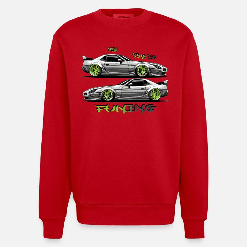 Mein Ding ist Tuning - Heavyweight Oversized Organic Crew Neck Made in EU - Rot
