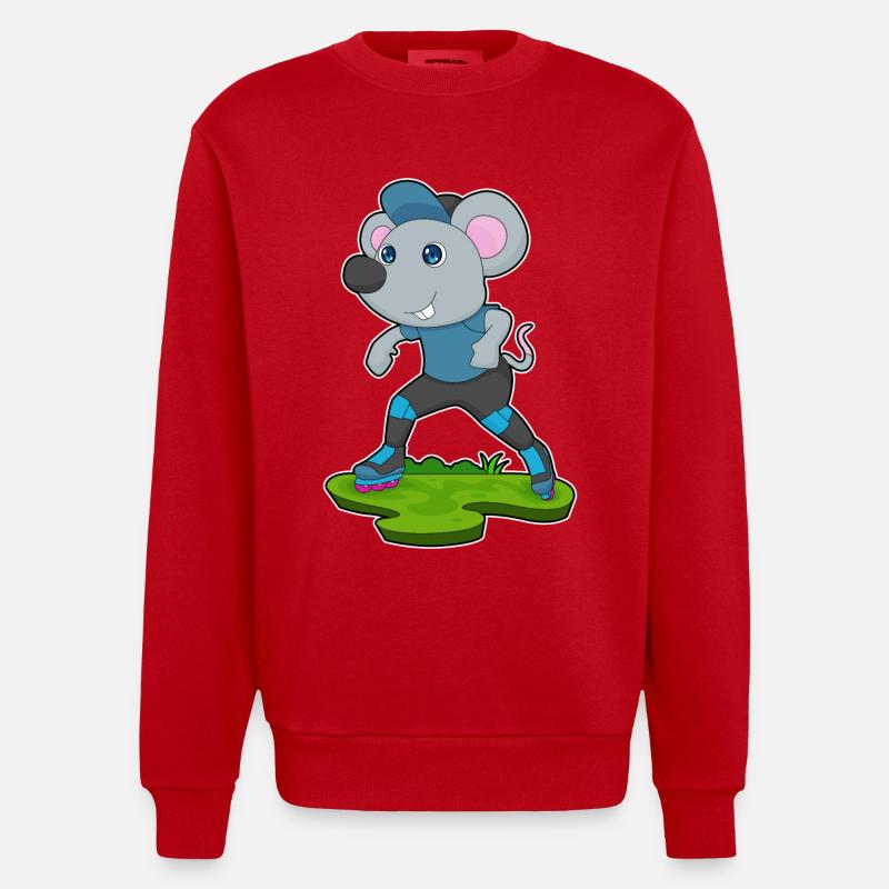 Maus Inline skating Inline skates - Heavyweight Oversized Organic Crew Neck Made in EU - Rot