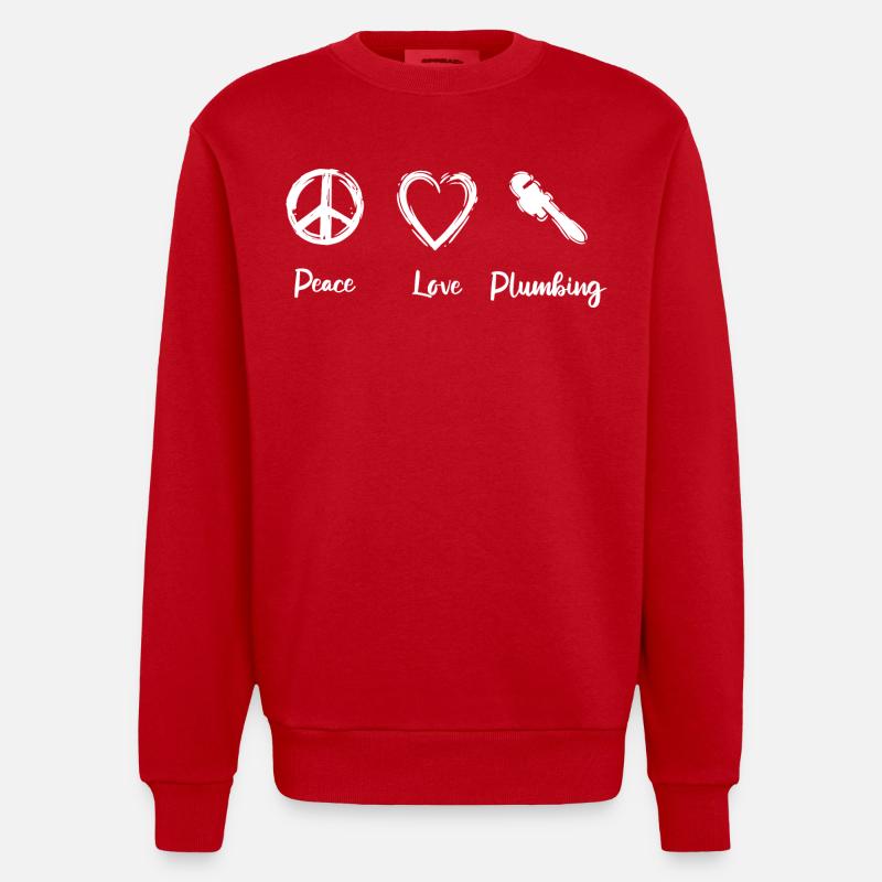 J’adore être plombier - Sweat bio épais oversize fabriqué en UE - rouge