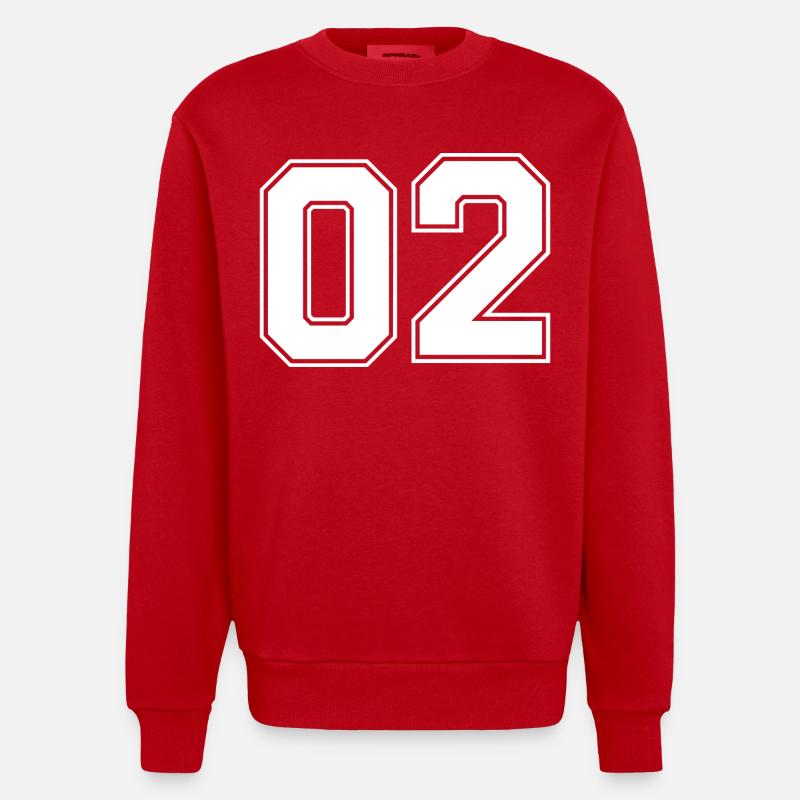 Nummer zwei 2 - Heavyweight Oversized Organic Crew Neck Made in EU - Rot