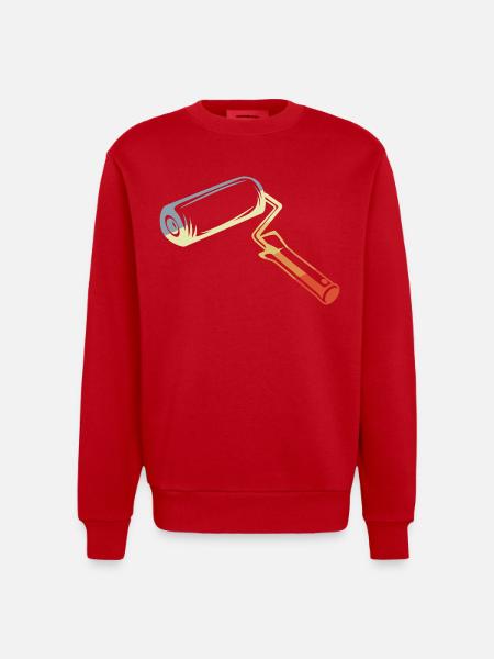 Retro Painter's Scroll Sketch - Heavyweight Oversized Organic Crew Neck Made in EU - red