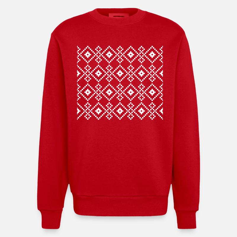 Pull uni de Noël (foncé) - Sweat bio épais oversize fabriqué en UE - rouge