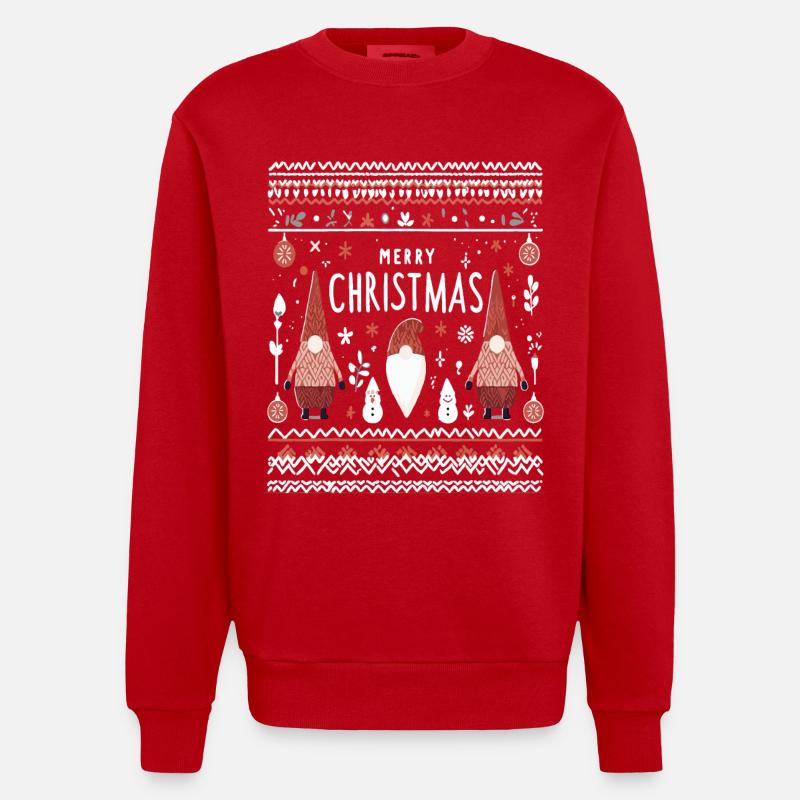 Gnomes de Noël moches - Sweat bio épais oversize fabriqué en UE - rouge