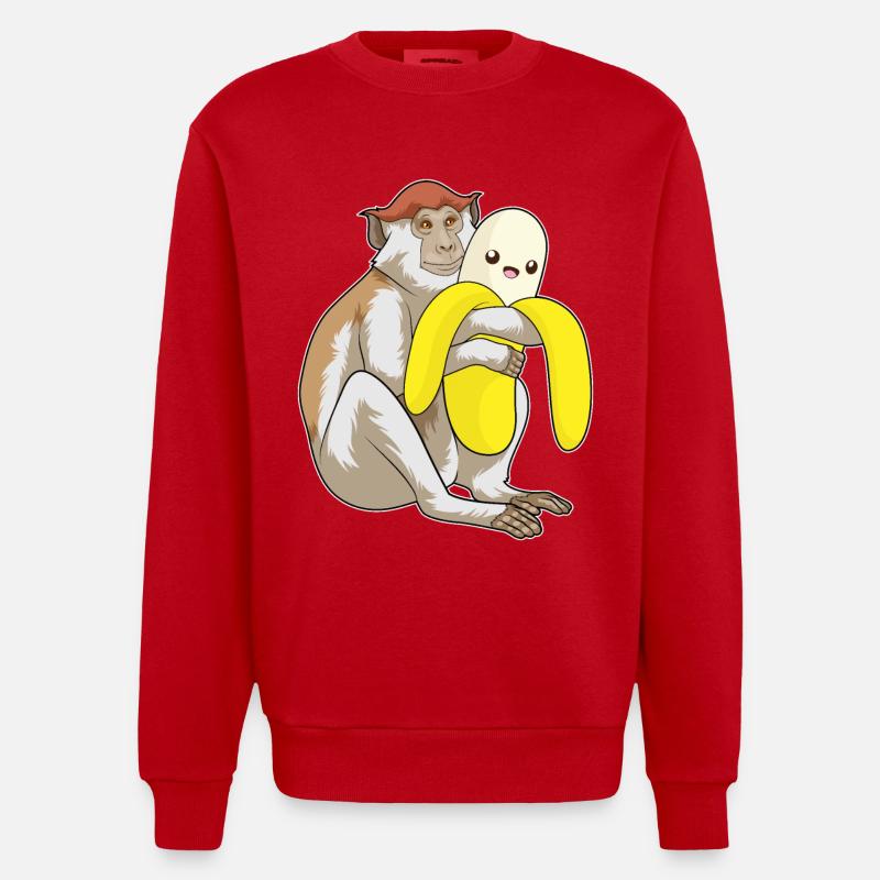 Singe Peluche - Sweat bio épais oversize fabriqué en UE - rouge
