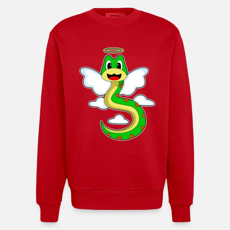 Serpent Ange Ailes d’Ange - Sweat bio épais oversize fabriqué en UE - rouge