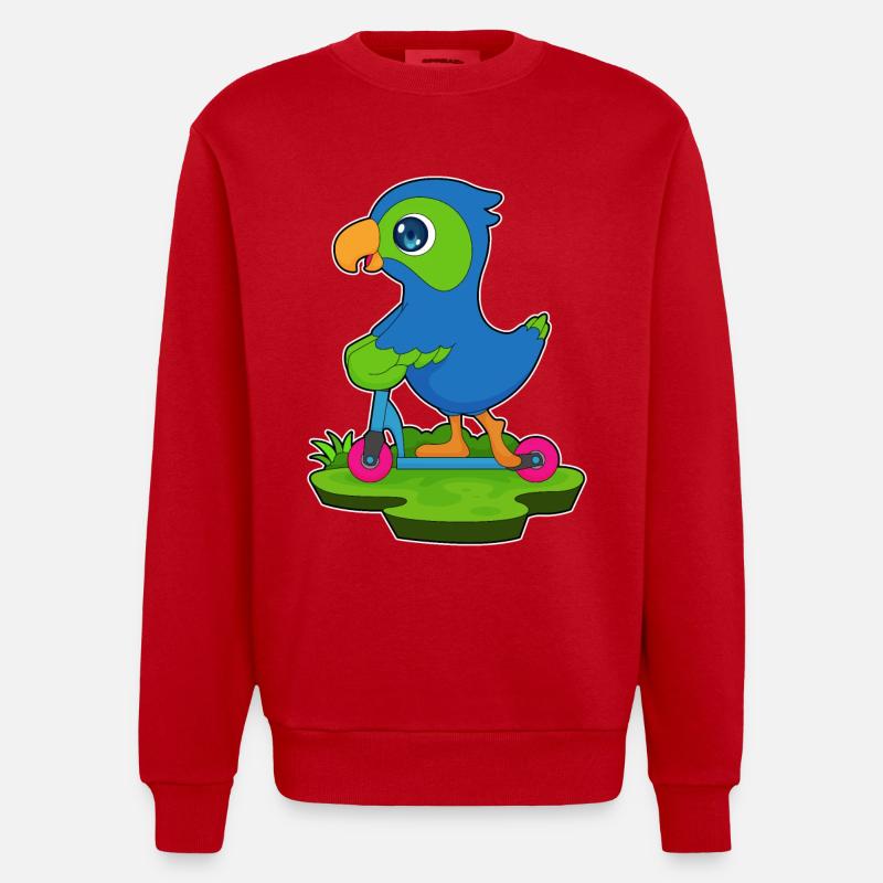 Rouleau de perroquet - Sweat bio épais oversize fabriqué en UE - rouge