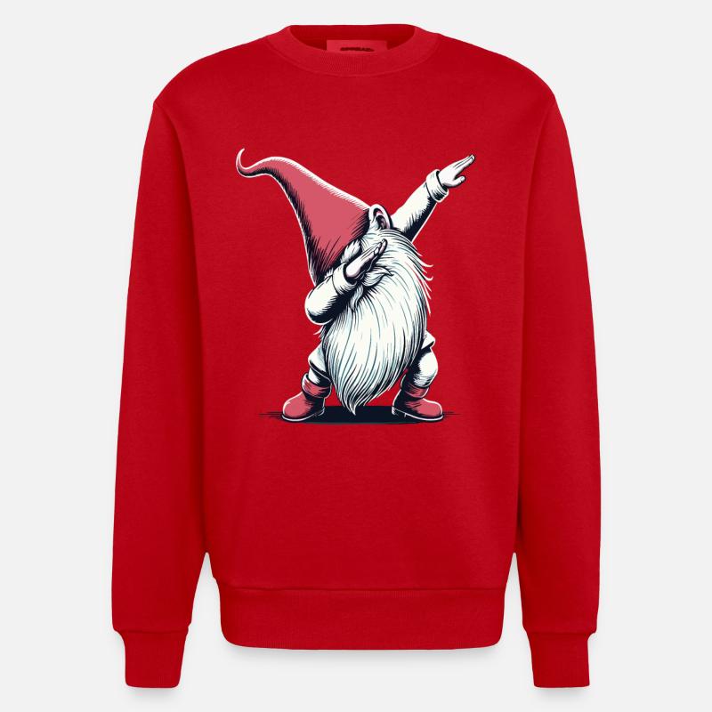 Dabbing Wichtel Dab Nikolaus - Heavyweight Oversized Organic Crew Neck Made in EU - Rot
