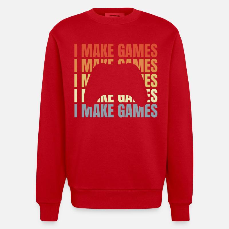 Game Developer Saying - Heavyweight Oversized Organic Crew Neck Made in EU - red