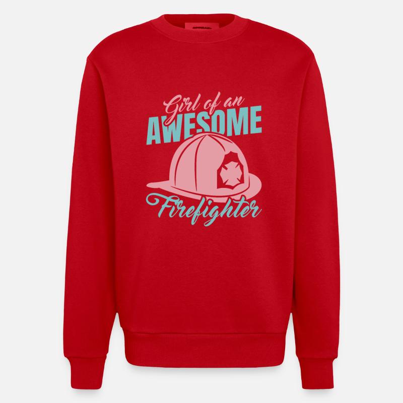 Mädchen eines tollen Feuerwehrmannes - Heavyweight Oversized Organic Crew Neck Made in EU - Rot