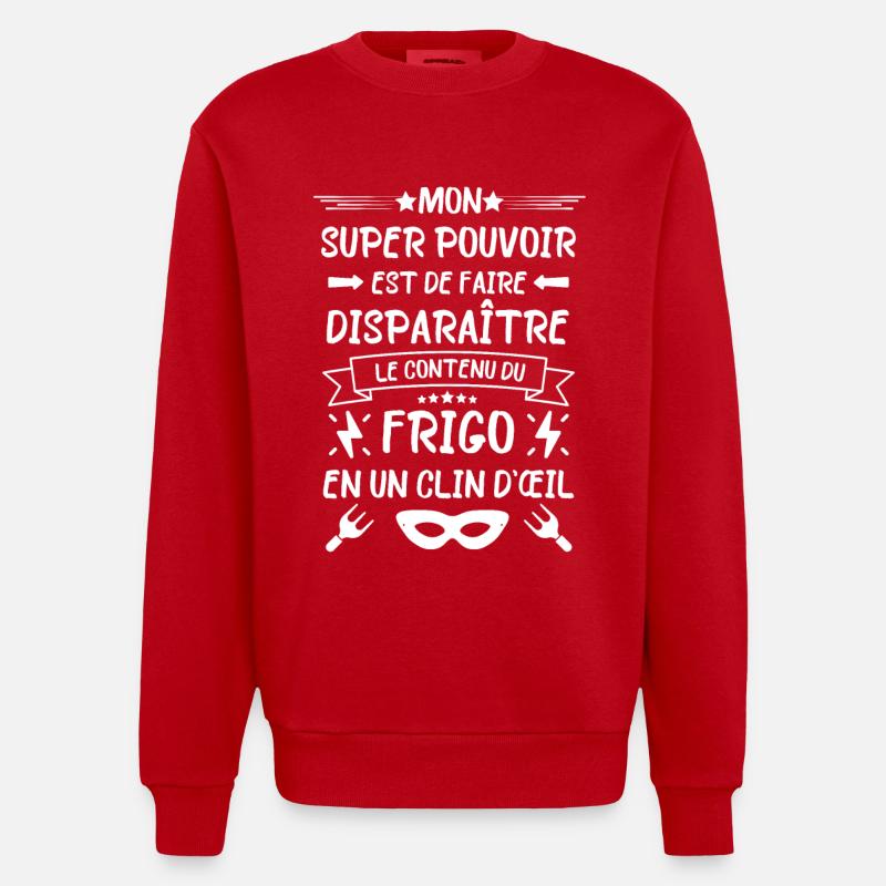 Frigo gourmand bouffe - Sweat bio épais oversize fabriqué en UE - rouge