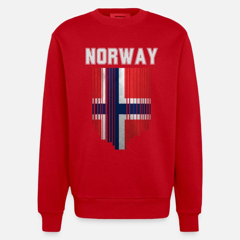 Norwegian flag, Norwegian pride - Heavyweight Oversized Organic Crew Neck Made in EU - red
