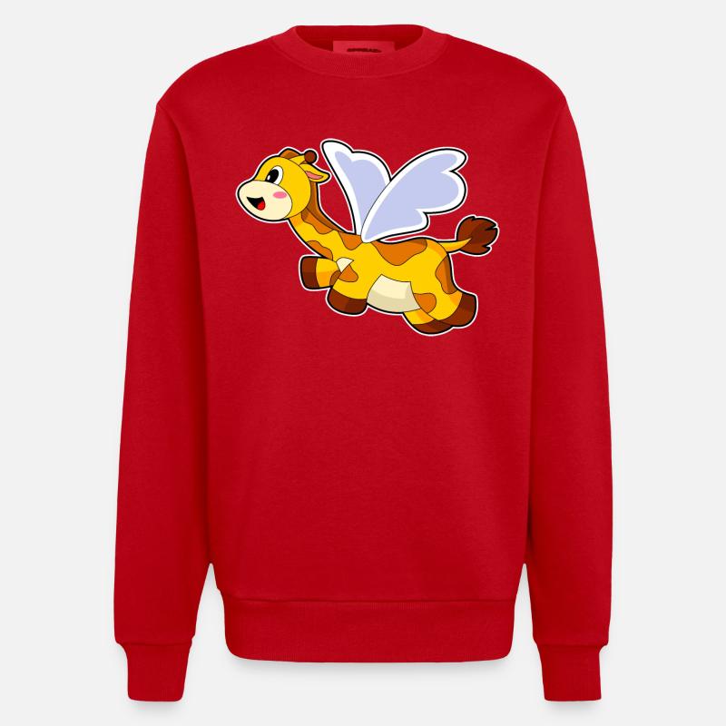 Ailes de girafe - Sweat bio épais oversize fabriqué en UE - rouge
