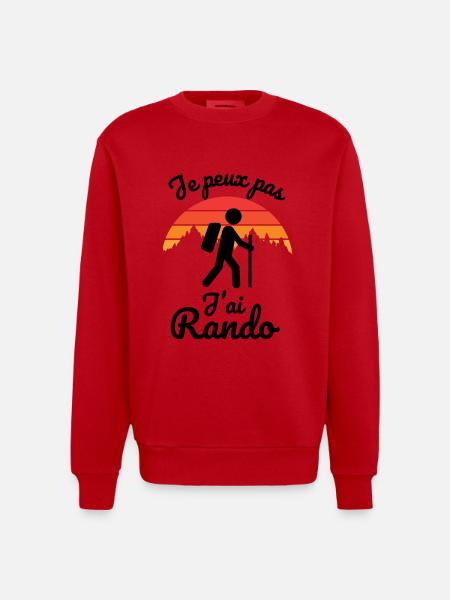 randonnée rando 3 - Sweat bio épais oversize fabriqué en UE - rouge