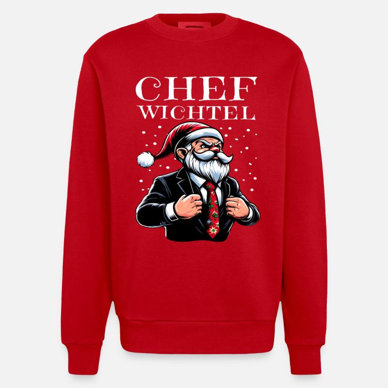 Gnome de Noël en chef - Sweat bio épais oversize fabriqué en UE - rouge