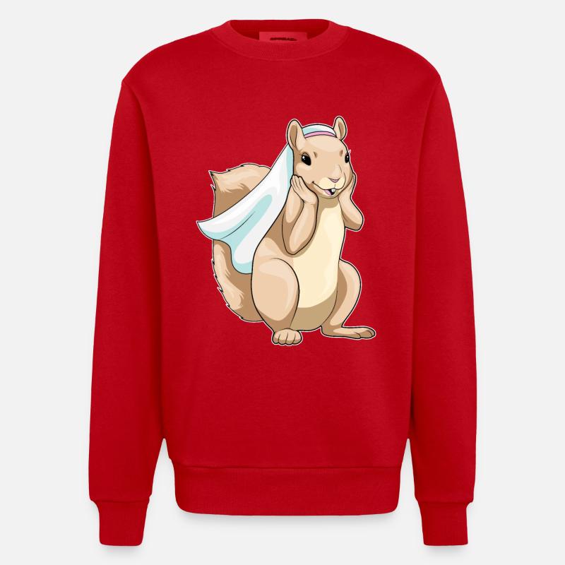 Écureuil mariée voile mariage - Sweat bio épais oversize fabriqué en UE - rouge