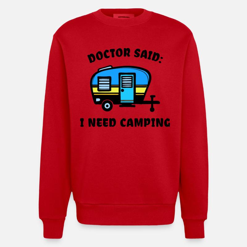 Camper Camping Camping-car Déclaration Randonneur - Sweat bio épais oversize fabriqué en UE - rouge