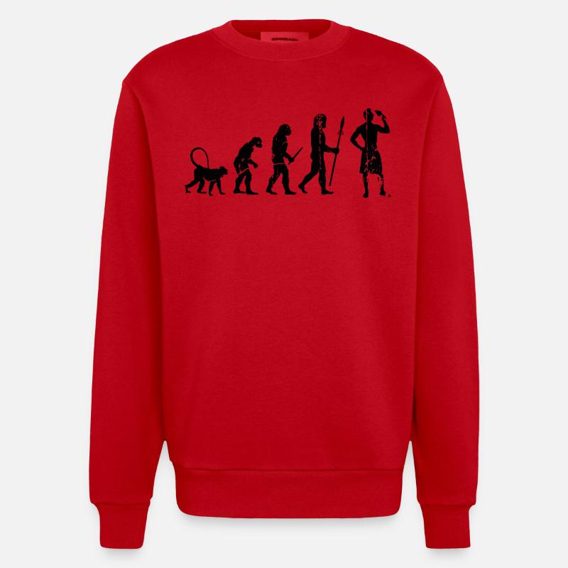 Entwicklung des Eiscreme Liebhabers - Heavyweight Oversized Organic Crew Neck Made in EU - Rot