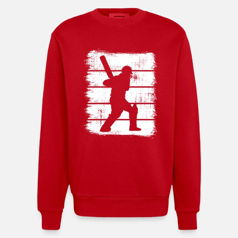 Batteur de cricket - Sweat bio épais oversize fabriqué en UE - rouge