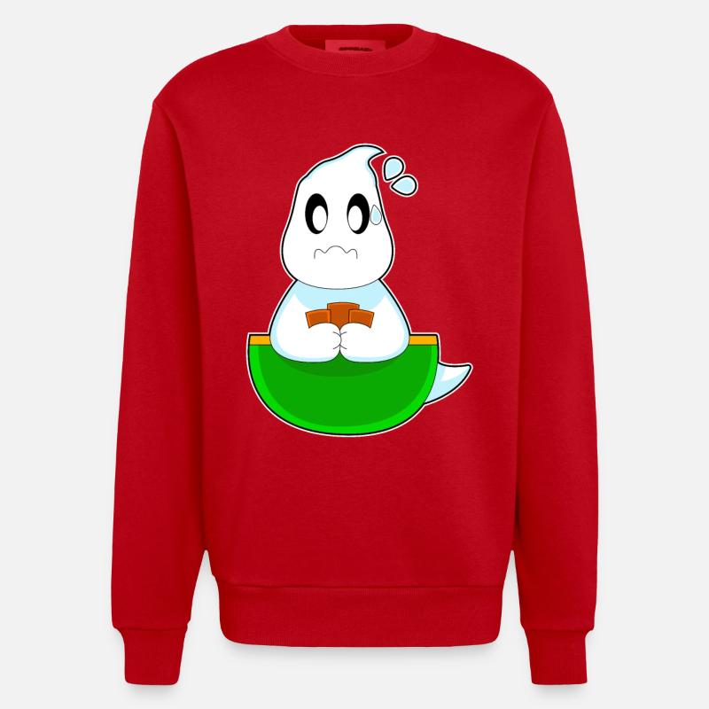 Geist Halloween Poker - Heavyweight Oversized Organic Crew Neck Made in EU - Rot