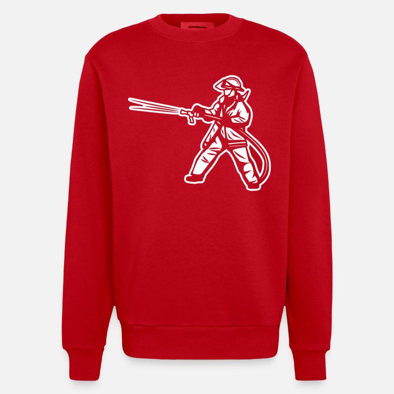 Feuerwehrmann - Heavyweight Oversized Organic Crew Neck Made in EU - Rot