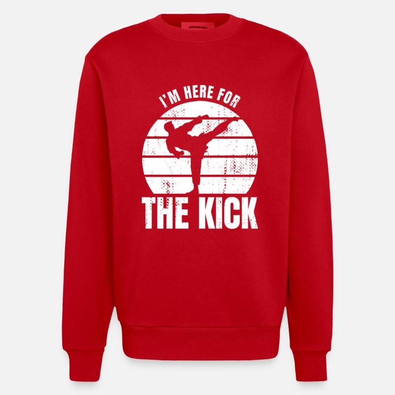 Drôle de dicton de karaté - Sweat bio épais oversize fabriqué en UE - rouge