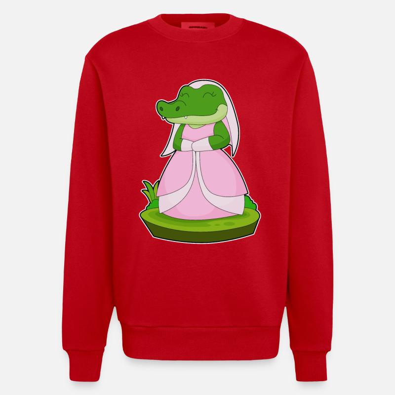 Crocodile voile de mariée mariage - Sweat bio épais oversize fabriqué en UE - rouge