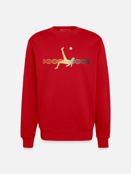 Soccer Drop Kick DNA DNA - Heavyweight Oversized Organic Crew Neck Made in EU - red
