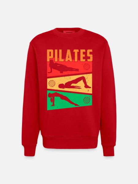 PILATES-BILDER - Heavyweight Oversized Organic Crew Neck Made in EU - Rot