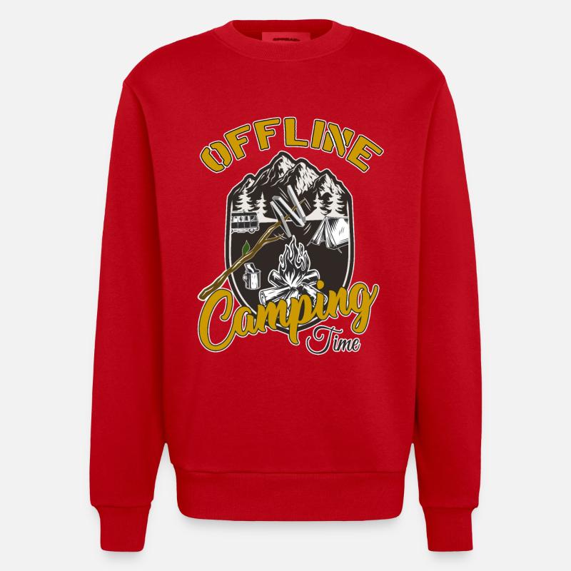 Camping - Heavyweight Oversized Organic Crew Neck Made in EU - Rot