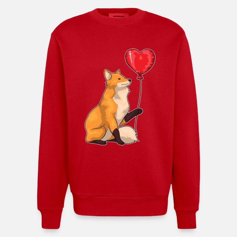 Fuchs Luftballon - Heavyweight Oversized Organic Crew Neck Made in EU - Rot