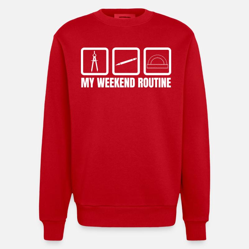 Routine du week-end de l’architecte - Sweat bio épais oversize fabriqué en UE - rouge