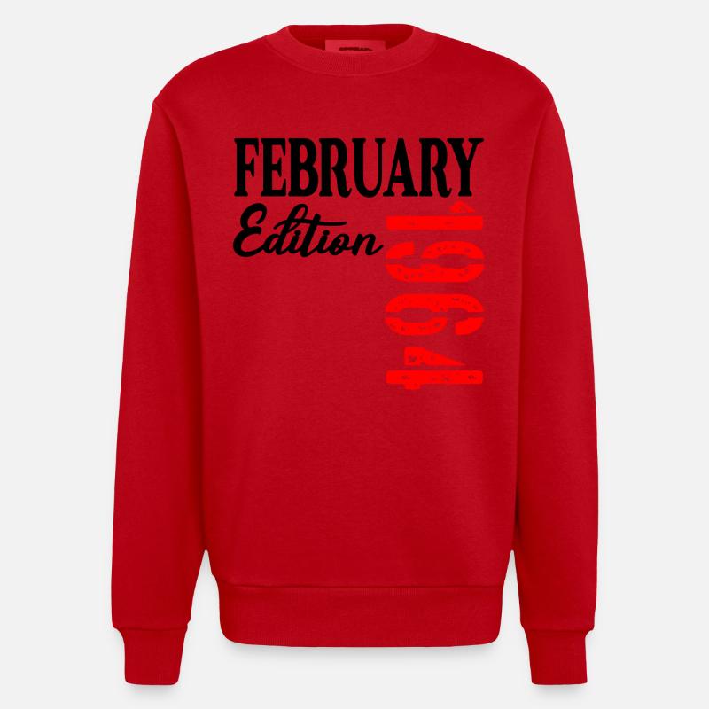 63e anniversaire - Édition février 1964 - Sweat bio épais oversize fabriqué en UE - rouge