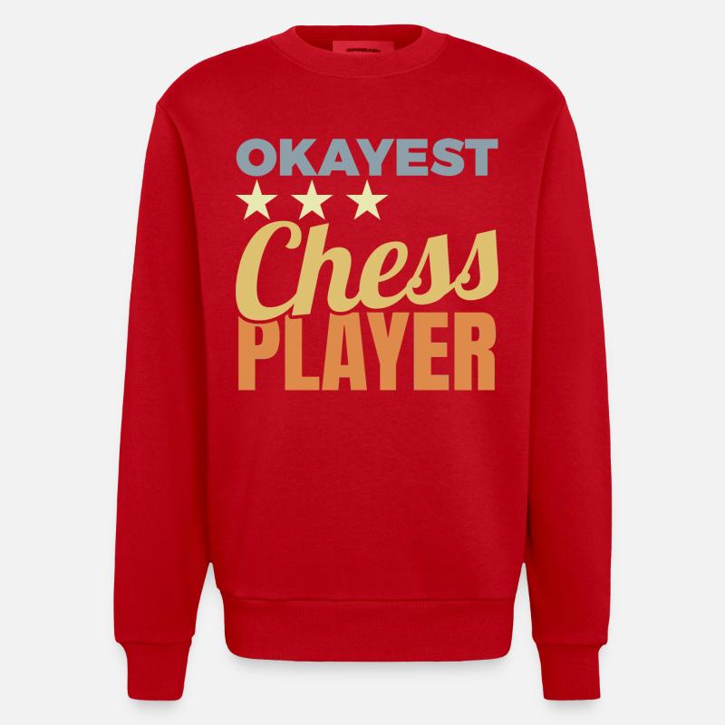 Joueur d’échecs moyen - Sweat bio épais oversize fabriqué en UE - rouge