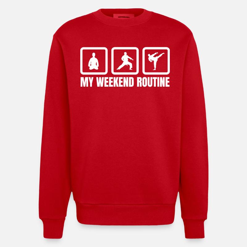 Karate Wochenende - Heavyweight Oversized Organic Crew Neck Made in EU - Rot