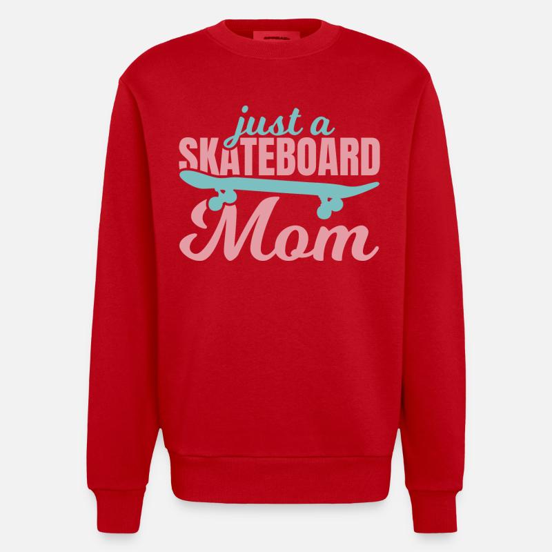 Skateboard Mutter - Heavyweight Oversized Organic Crew Neck Made in EU - Rot