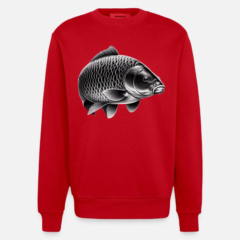 Spiegelkarpfen - Heavyweight Oversized Organic Crew Neck Made in EU - Rot