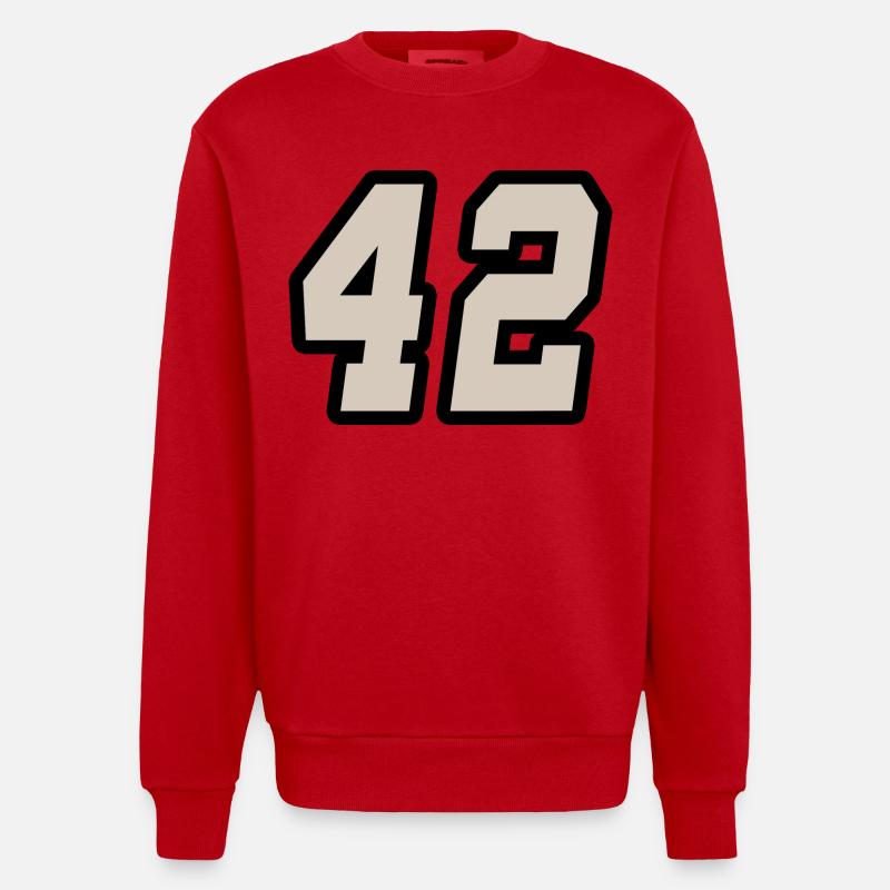 Nummer zweiundvierzig 42 - Heavyweight Oversized Organic Crew Neck Made in EU - Rot
