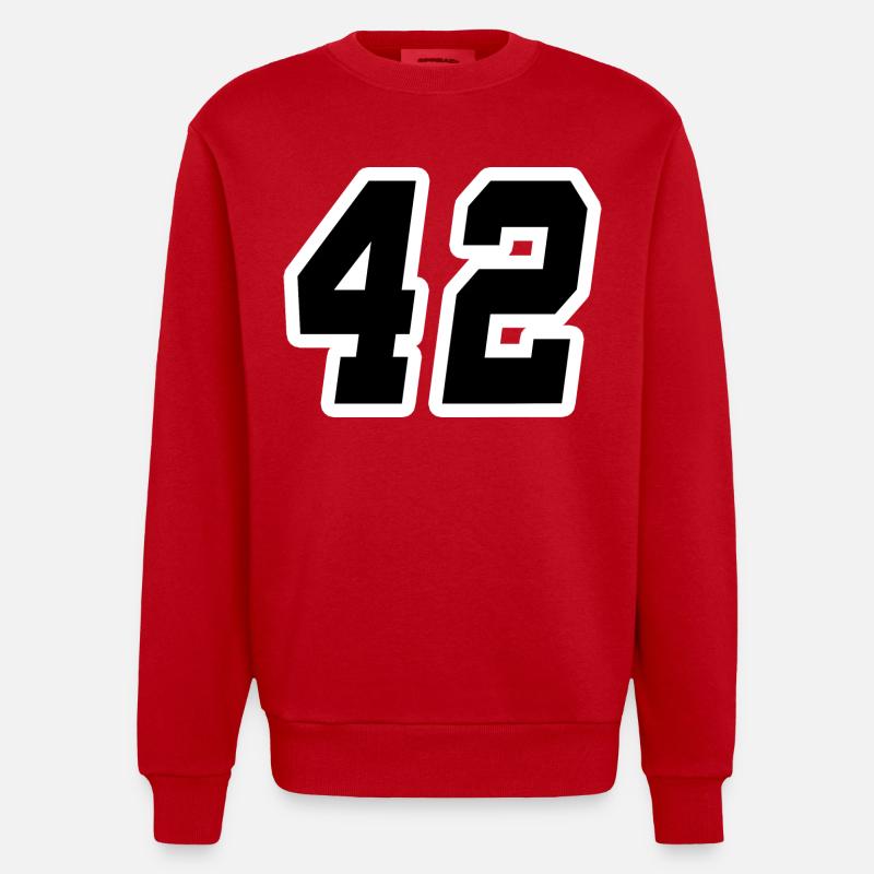 Nummer zweiundvierzig 42 - Heavyweight Oversized Organic Crew Neck Made in EU - Rot