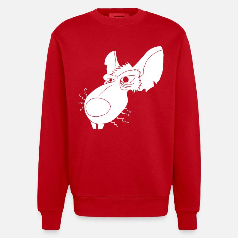 Rat d'égout blanc - Sweat bio épais oversize fabriqué en UE - rouge