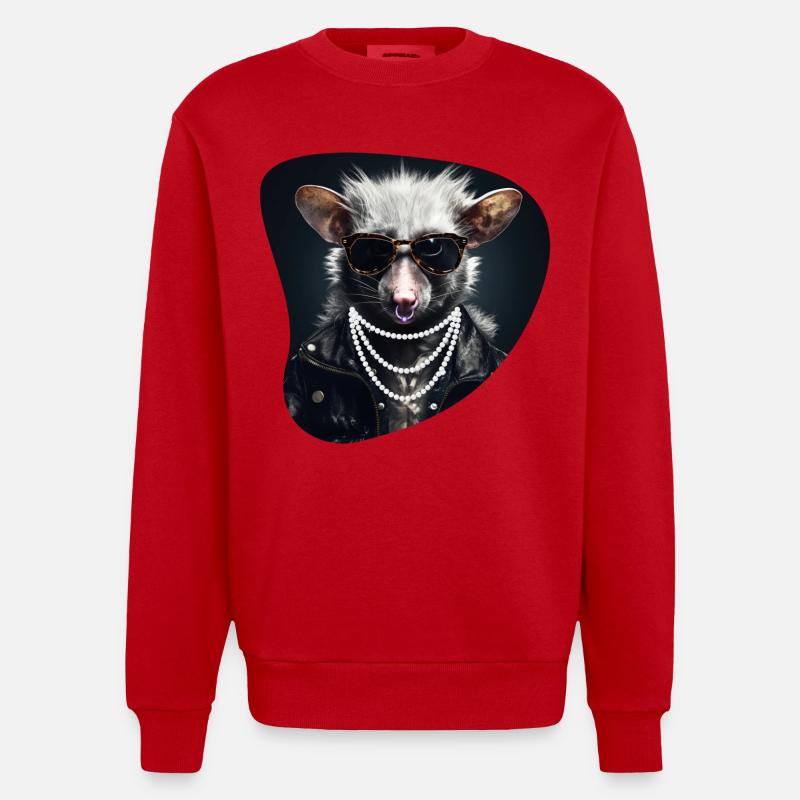Opossum de roche dure - Sweat bio épais oversize fabriqué en UE - rouge
