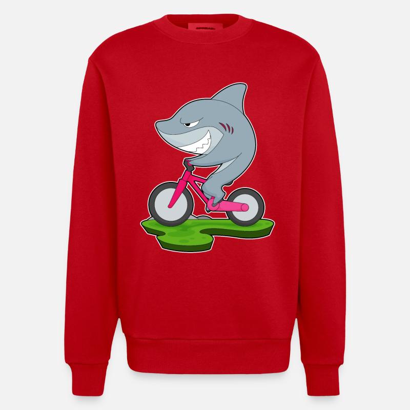 Vélo Shark - Sweat bio épais oversize fabriqué en UE - rouge